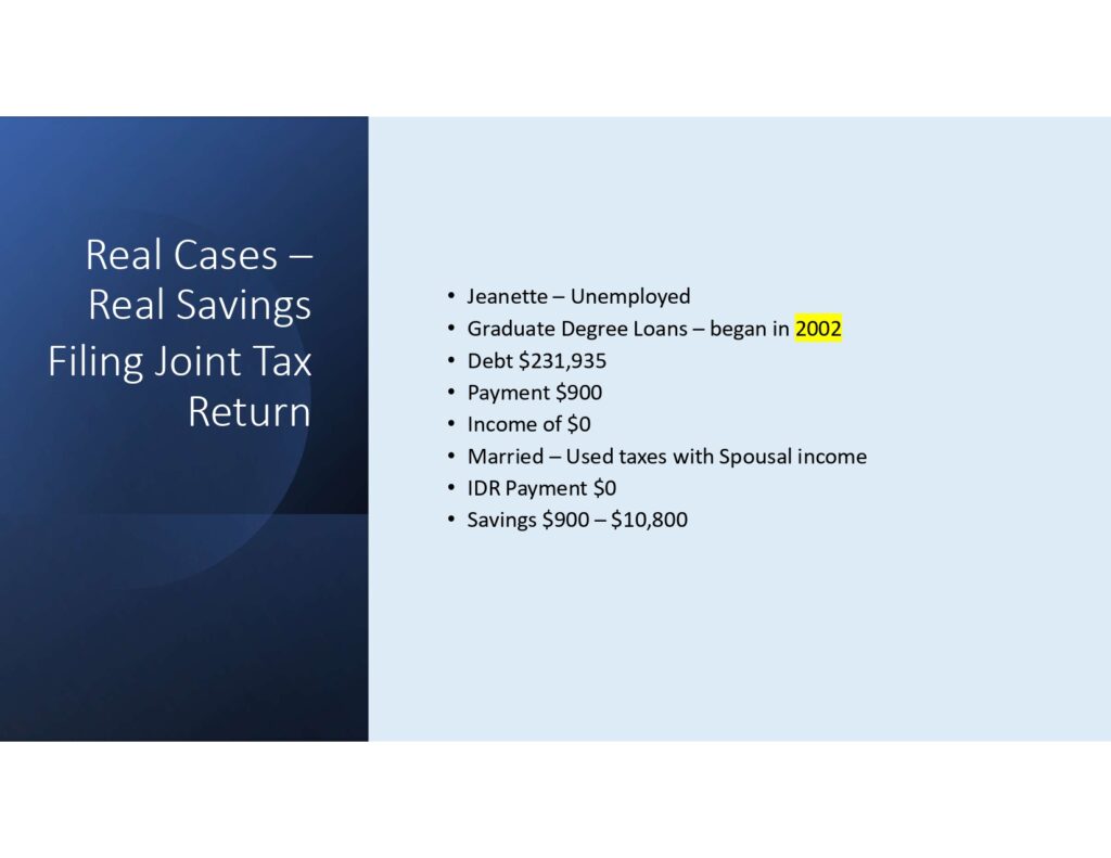 Real Cases, Real Savings Filling Joint Tax Return